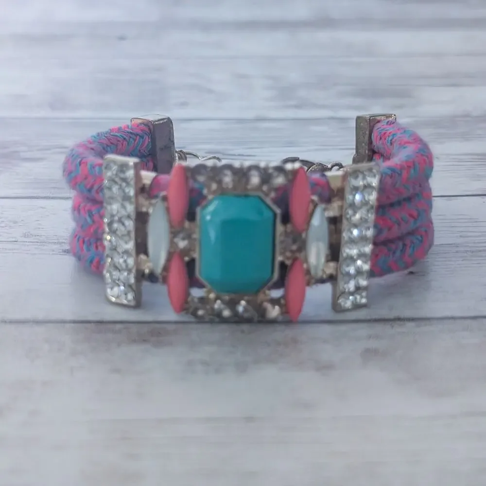 Multi Color Chunky Clasp Bracelet - Fair Condition